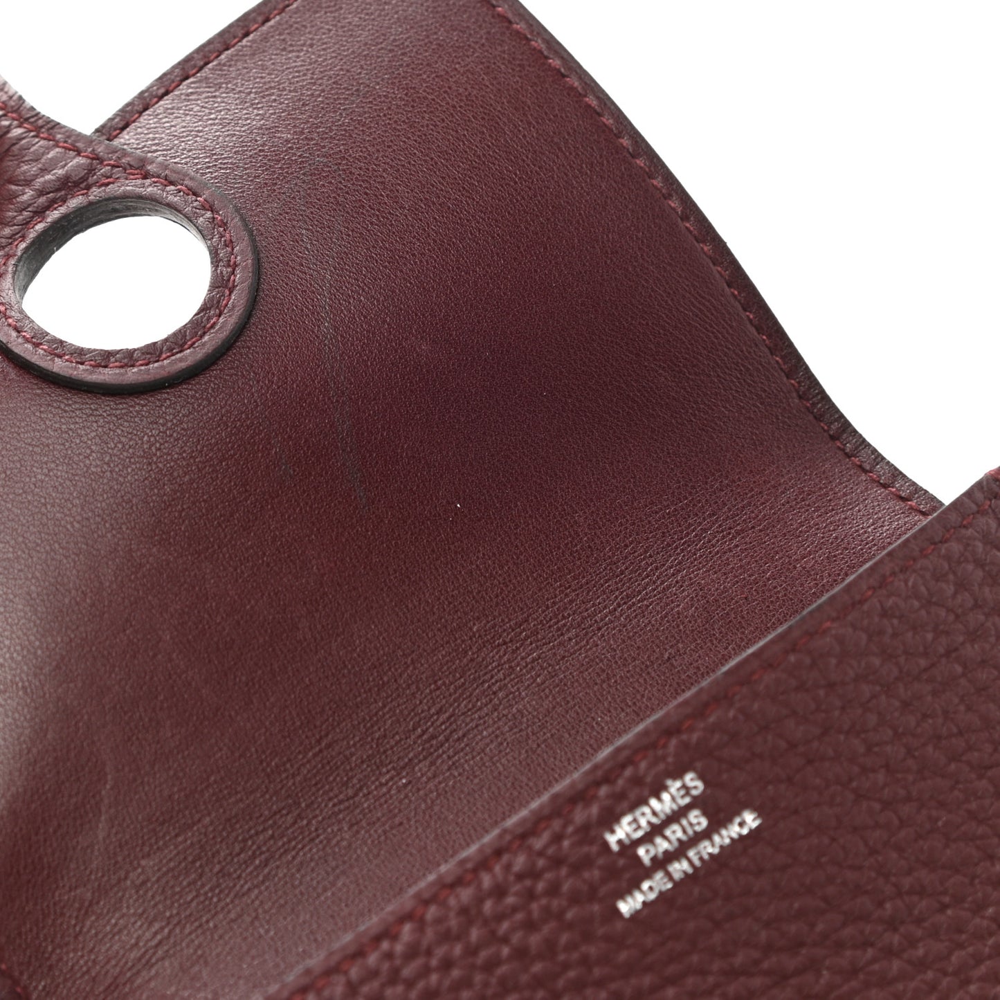 Togo Dogon Card Case Key Holder Bordeaux