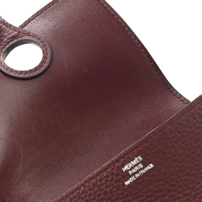 Hermes Togo Dogon Card Case Key Holder Bordeaux 8 of 9