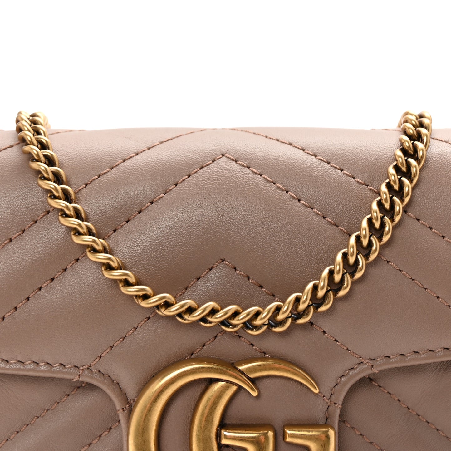 Calfskin Matelasse Super Mini GG Marmont Shoulder Bag Porcelain Rose