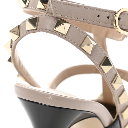 Valentino Garavani Patent Nappa Rockstud Ankle Strap 100mm Pumps 37.5 Black Poudre 10 of 11