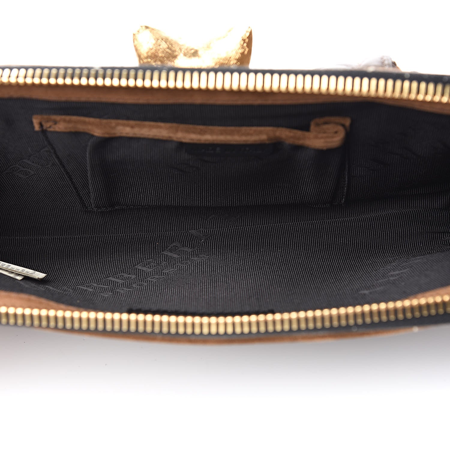 Burberry Nappa Suede Quilted Animal Clutch Brown 5 of 7