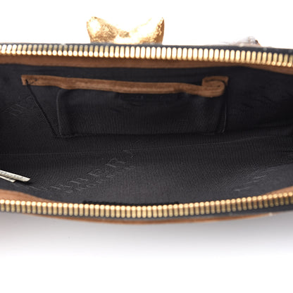 Burberry Nappa Suede Quilted Animal Clutch Brown 5 of 7