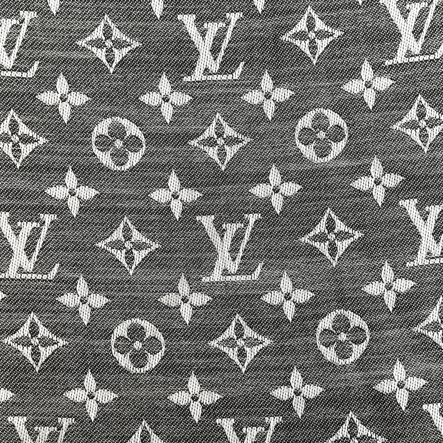 Louis Vuitton Silk Wool Monogram Denim Shawl Black 3 of 4