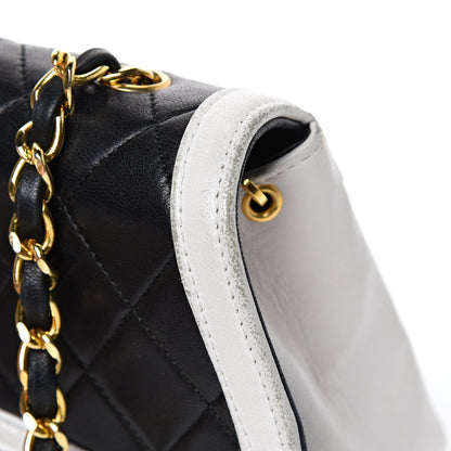 Chanel Lambskin Quilted Single Flap White Black 16 of 18