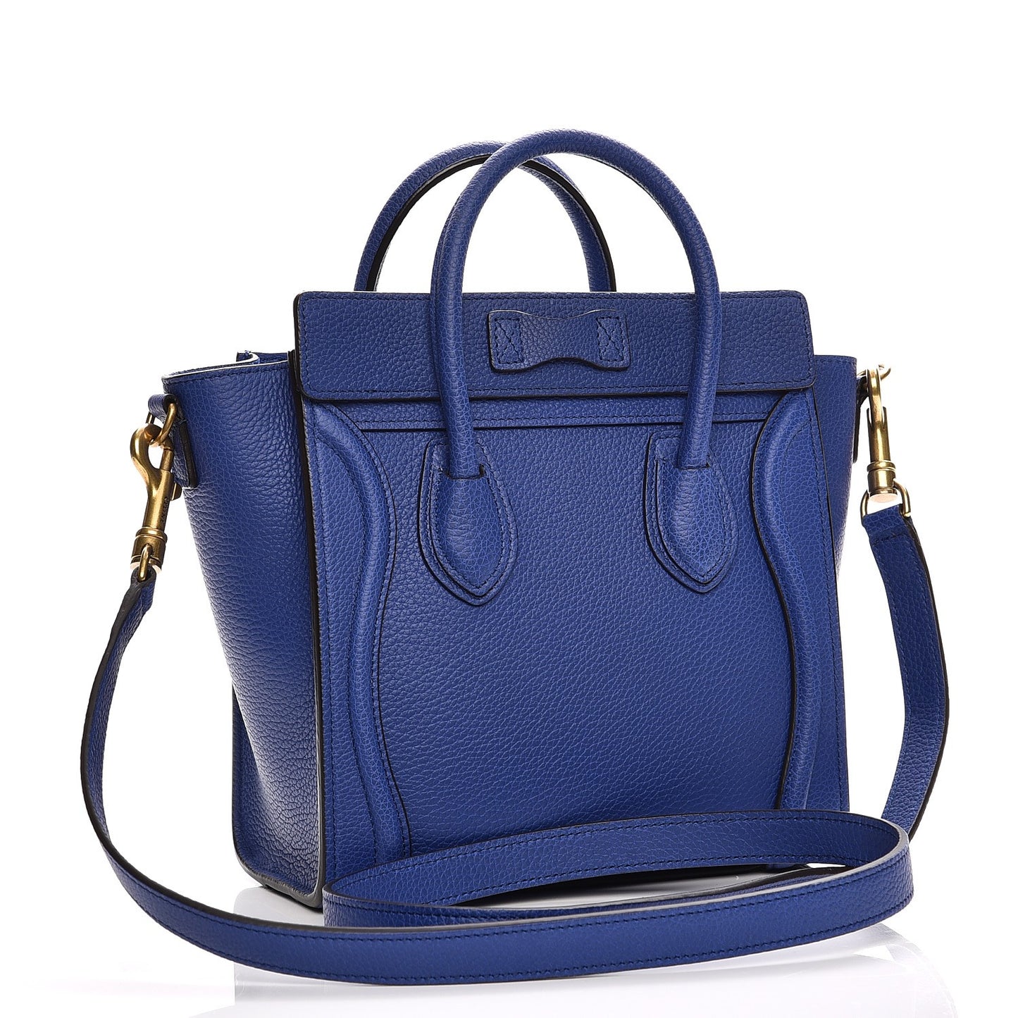 Drummed Calfskin Nano Luggage Indigo