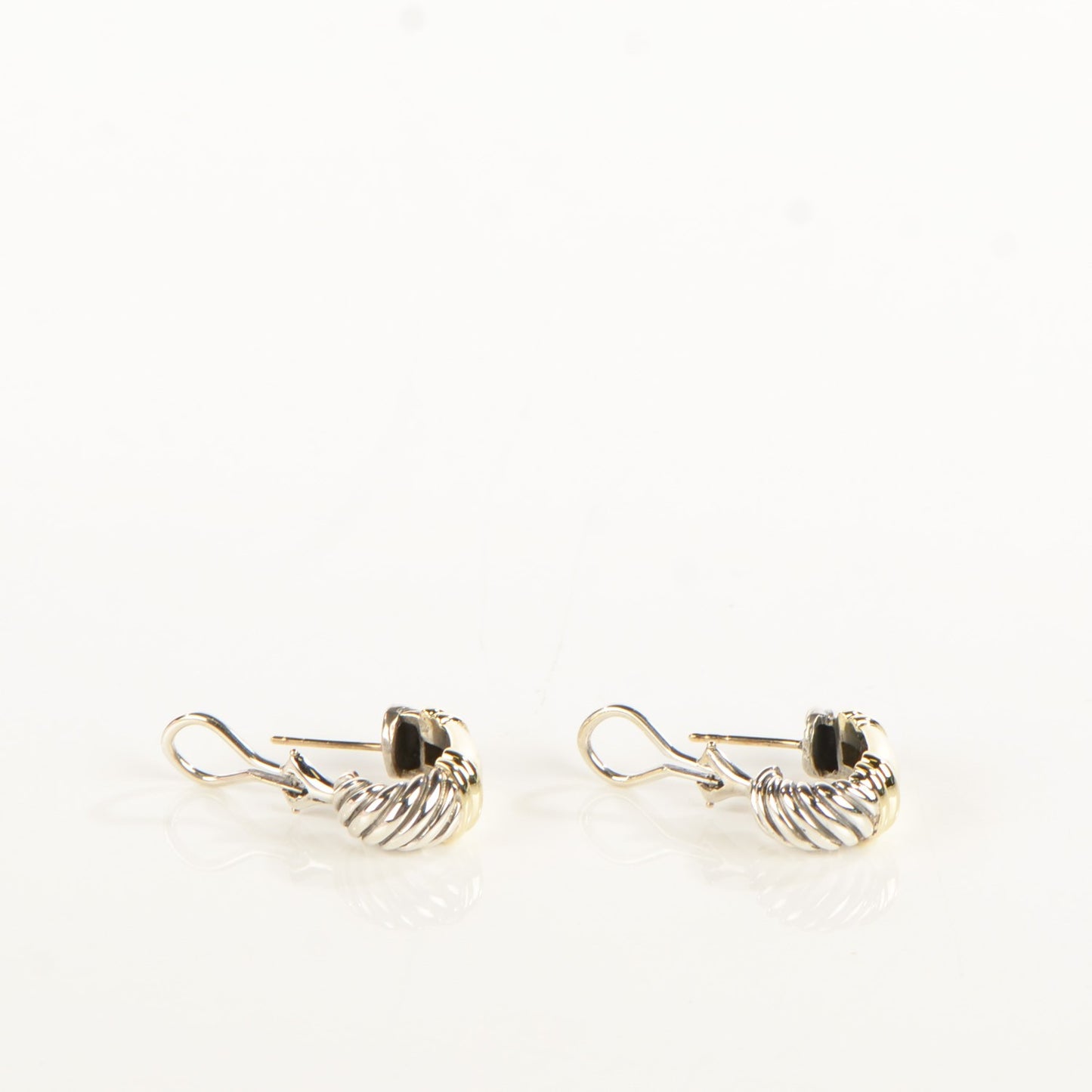 Sterling Silver 14K Yellow Gold Huggie Hoop Earrings