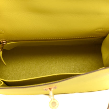 Hermes Epsom Bi-Color Horseshoe Sellier 25 Lime Craie 5 of 12