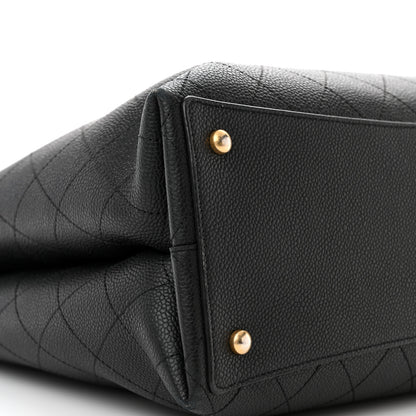 Chanel Caviar Stitched Large Shopping Tote Bag Black 10 of 15
