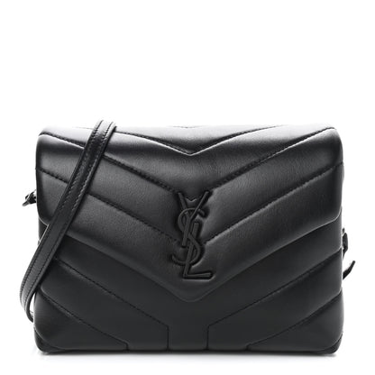Saint Laurent Calfskin Y Quilted Monogram Toy Loulou Crossbody Bag Black 1 of 7