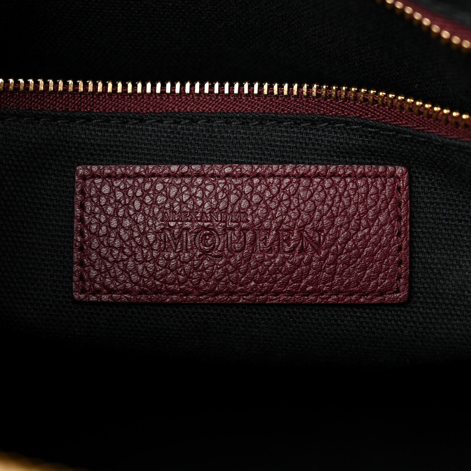 Alexander McQueen Grained Calfskin Small Bi-Color Legend Satchel Burgundy Black 6 of 10