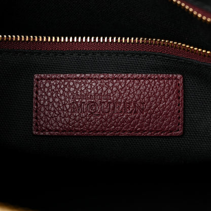 Alexander McQueen Grained Calfskin Small Bi-Color Legend Satchel Burgundy Black 6 of 10