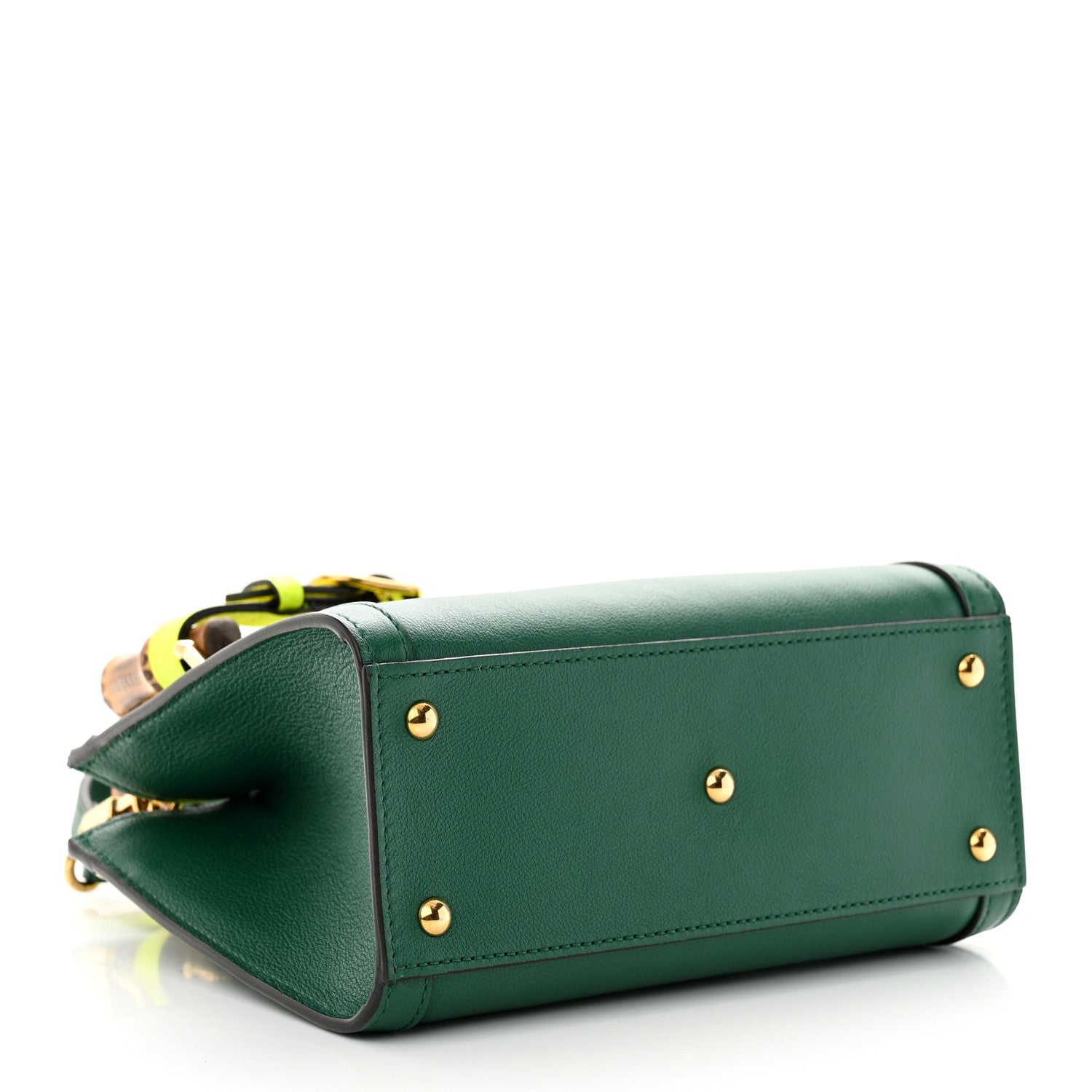 Gucci Wonka Grain Calfskin Mini Diana Tote Bag Green Yellow Fluo 3 of 11