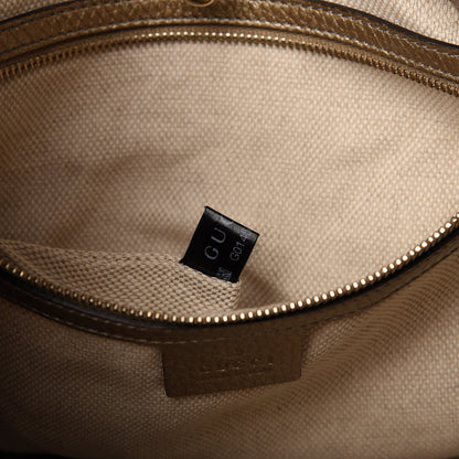 Gucci Metallic Pebbled Calfskin Medium Soho Chain Shoulder Bag Golden Beige 11 of 12