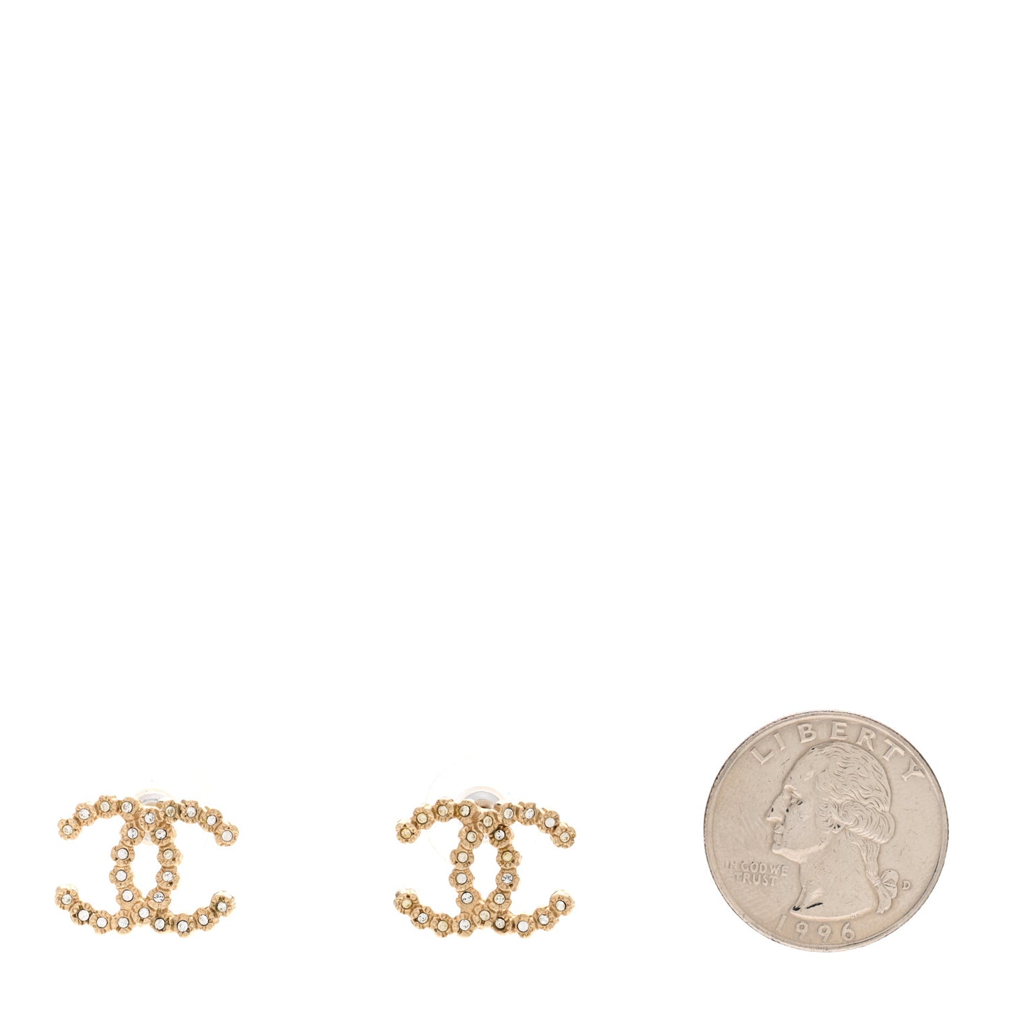 Crystal CC Earrings Gold