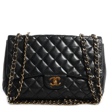 Chanel Lambskin Quilted Jumbo Single Flap Black 1 of 8