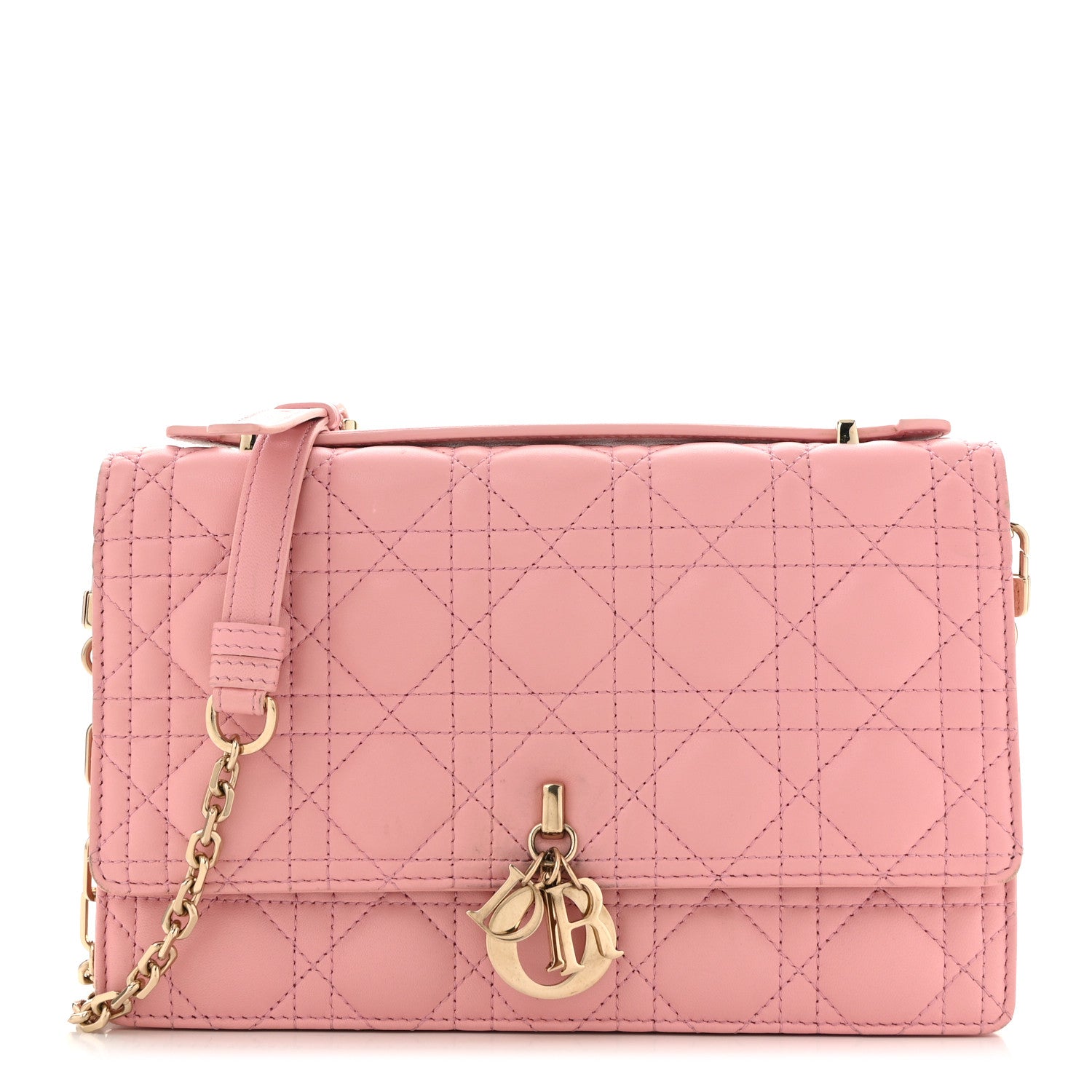 Christian Dior Lambskin Cannage My Dior Top Handle Bag Old Rose 1 of 13