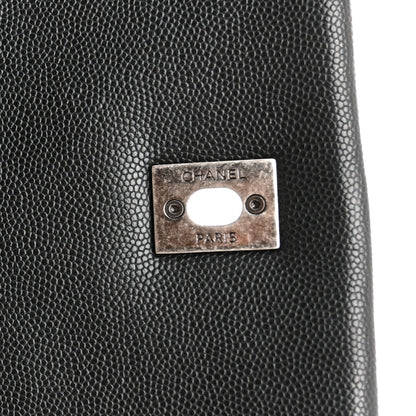 Chanel Caviar Lizard Quilted Large Coco Handle Flap Black 12 of 13