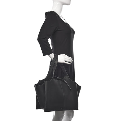 Celine Baby Grained Calfskin Medium Tri-Fold Bag Black 2 of 13