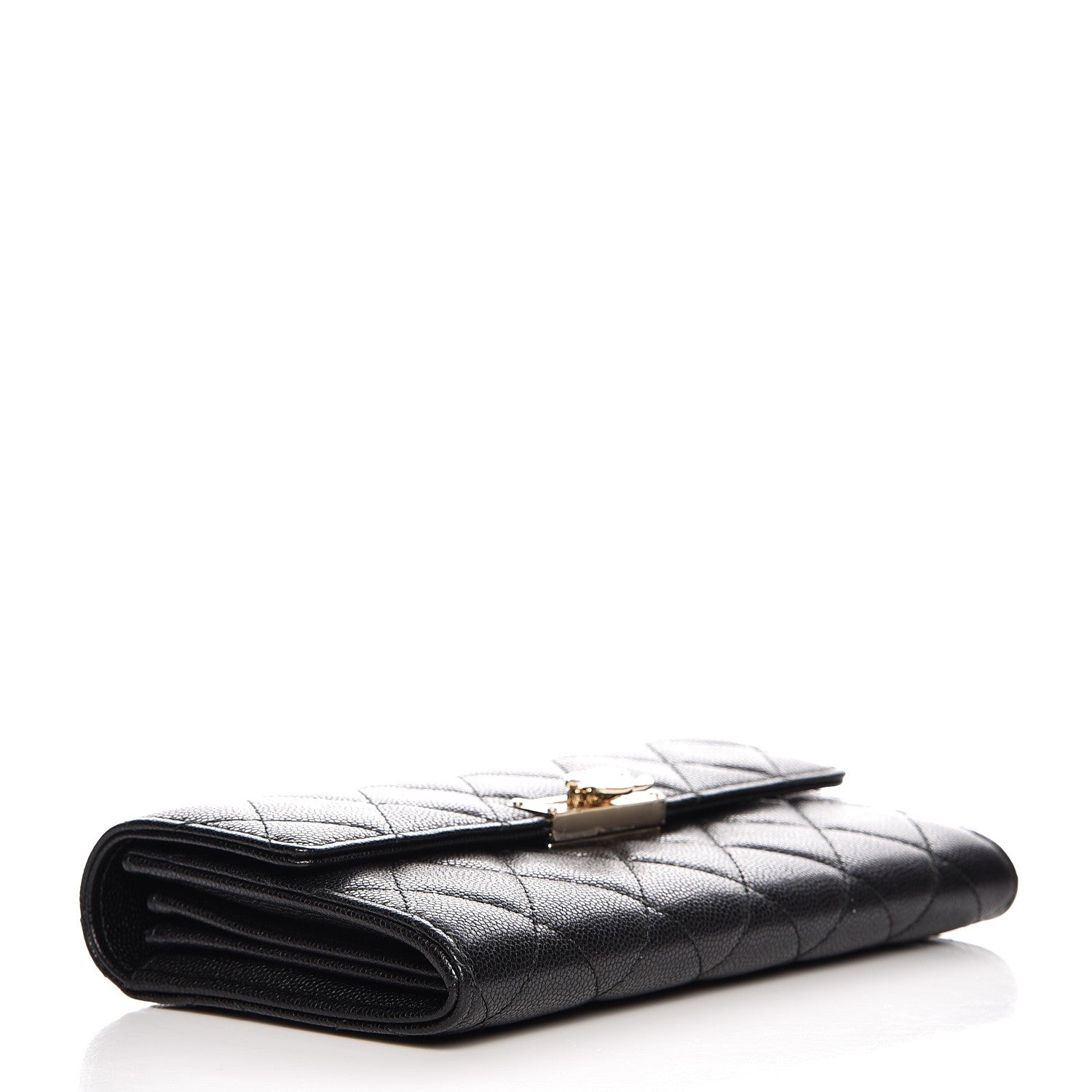 Chanel Caviar Quilted Large Golden Class Gusset Flap Wallet Black 4 of 9