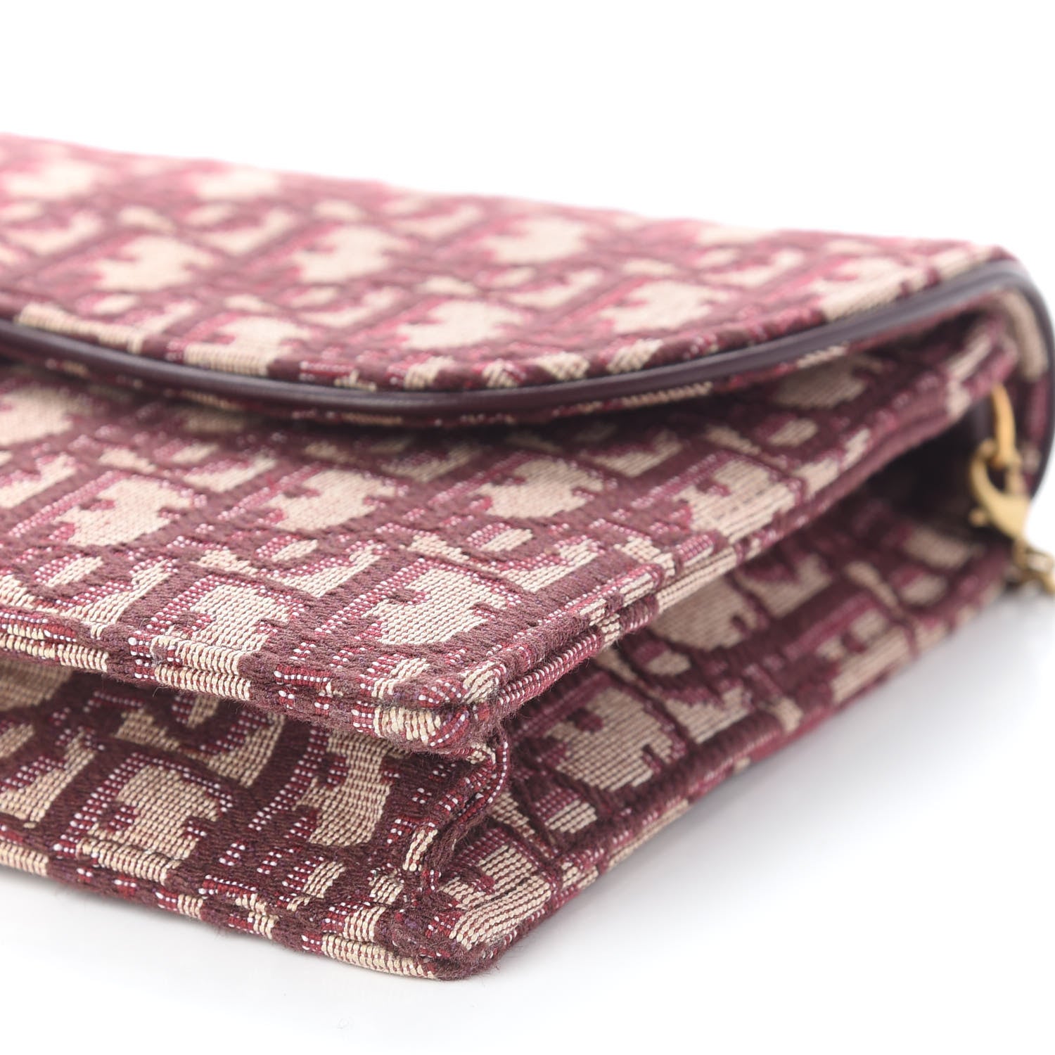 Christian Dior Oblique Saddle Chain Pouch Burgundy 8 of 8