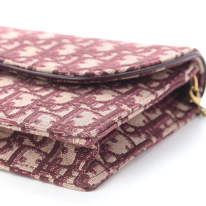 Christian Dior Oblique Saddle Chain Pouch Burgundy 8 of 8