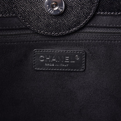 Chanel Caviar Extra Large Studded Deauville Tote Black 6 of 8