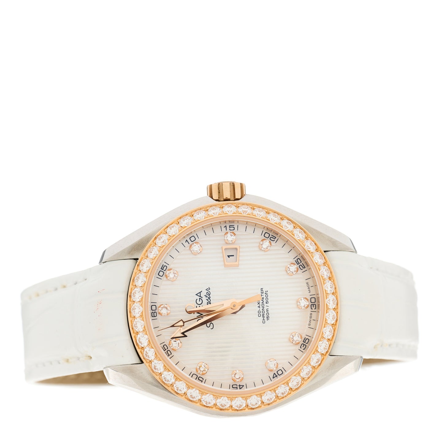 Stainless Steel 18K Red Gold Alligator Diamond Bezel 34mm Seamaster Aqua Terra Co-Axial Chronometer Automatic Watch 231.28.34.20.55.002