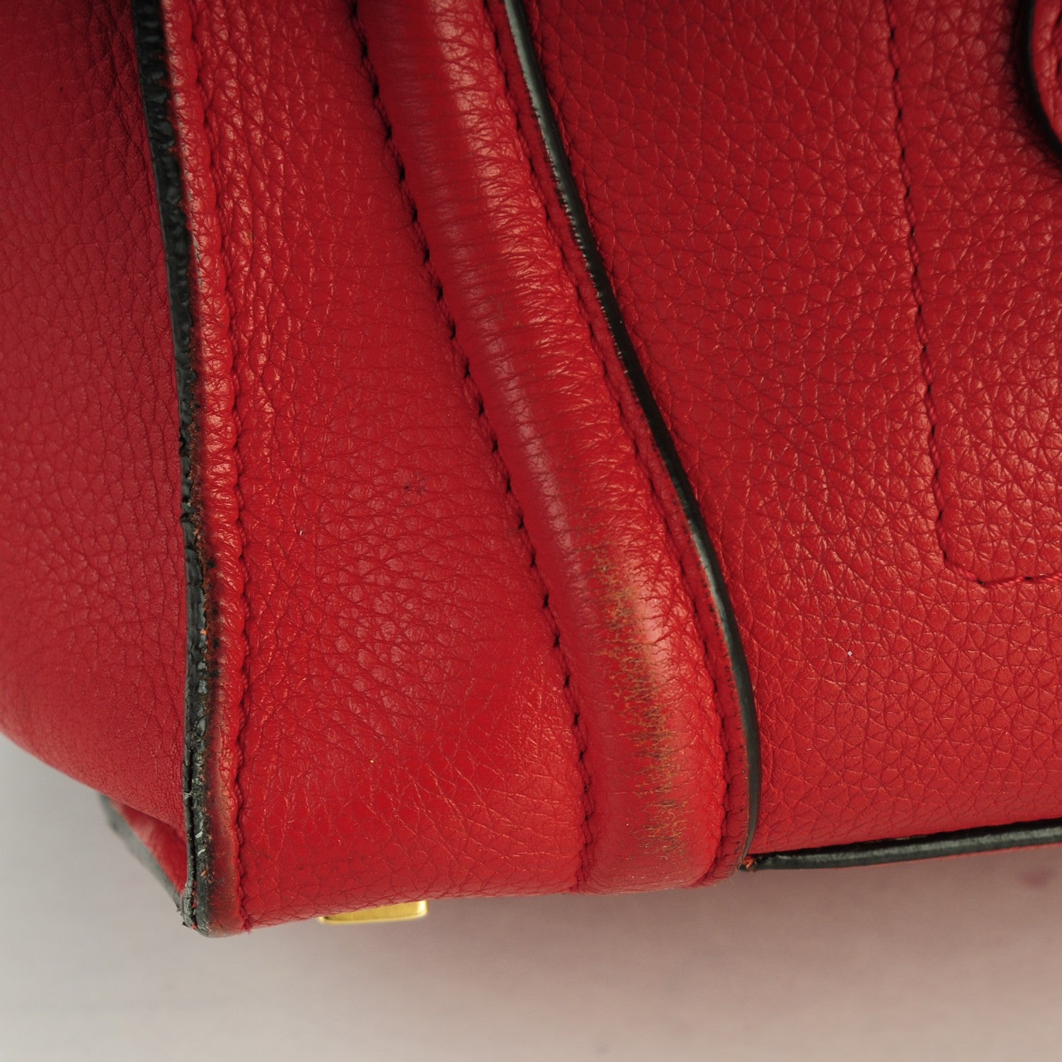 Celine Drummed Calfskin Mini Luggage Coquelicot 11 of 14