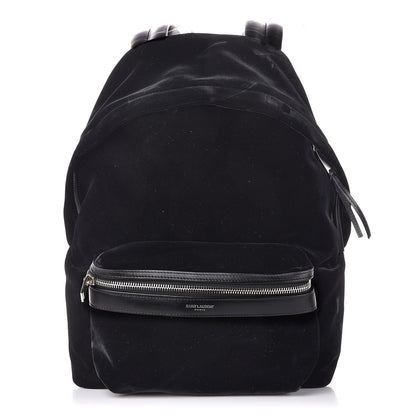 Saint Laurent Velvet Mini City Backpack Black 1 of 8