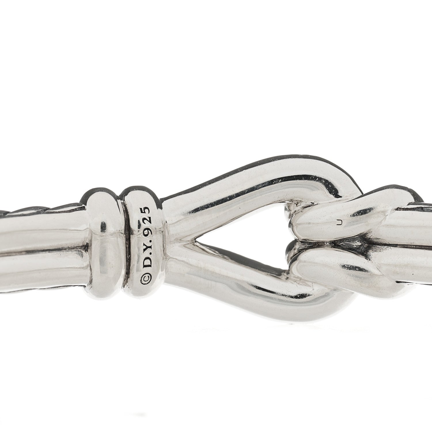 David Yurman Sterling Silver Diamond 11mm Thoroughbred Loop Bracelet 3 of 3