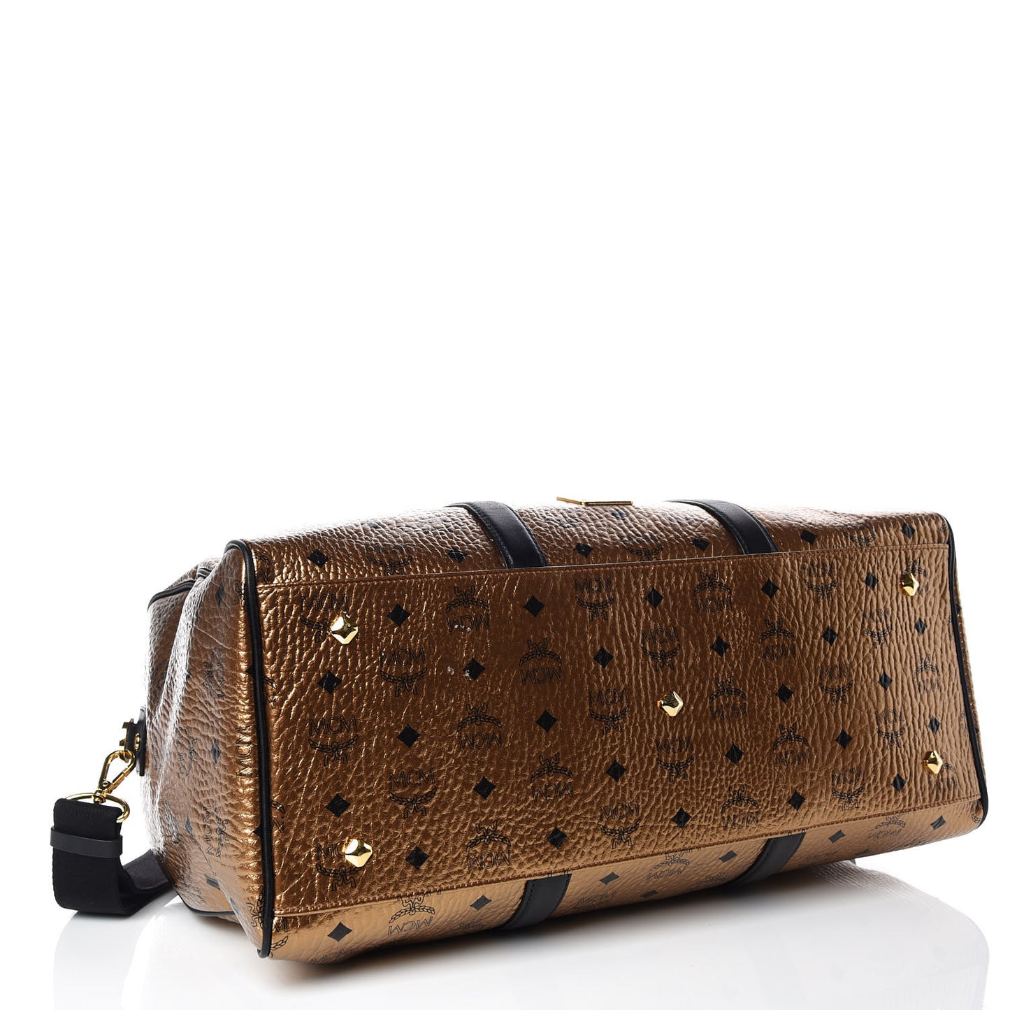 Metallic Visetos Medium Traveler Weekender Bag Gold