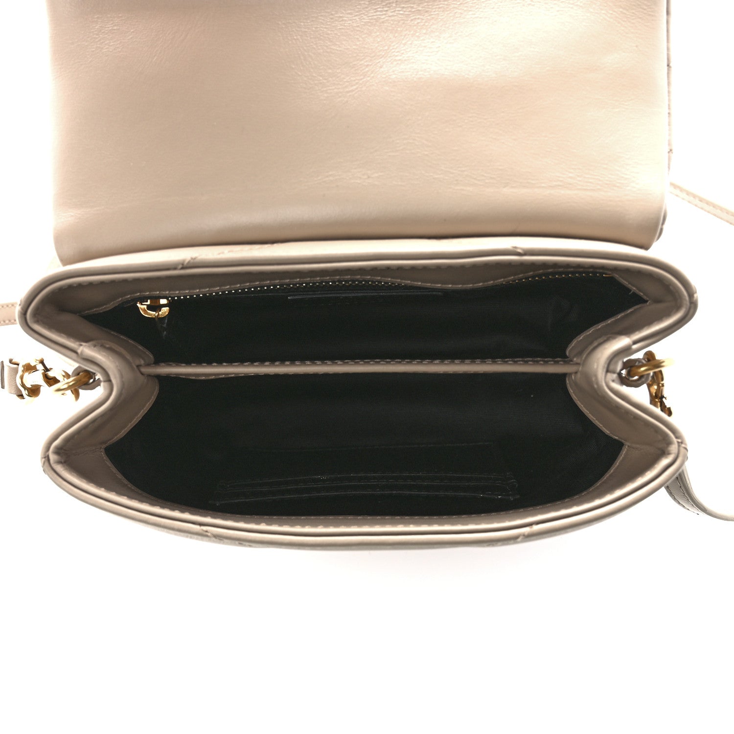Saint Laurent Calfskin Y Quilted Monogram Toy Loulou Crossbody Bag Latte 5 of 13