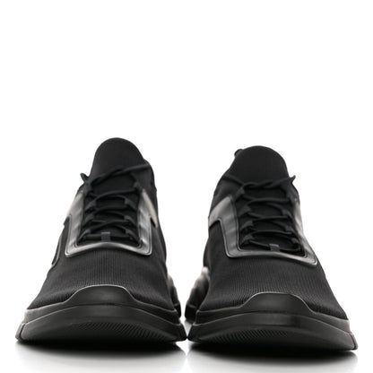 Prada Knit Fabric Logo Mens Running Sneakers 8 Black 2 of 9