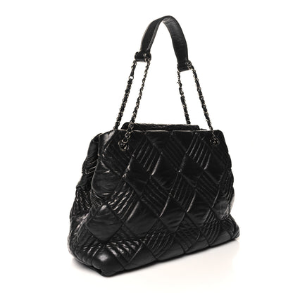 Chanel Lambskin Quilted In Out Flap Tote Black 3 of 12