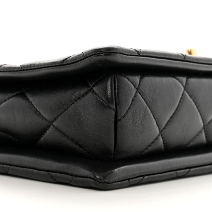 Chanel Lambskin Quilted Enamel CC Chain Flap Black 9 of 12