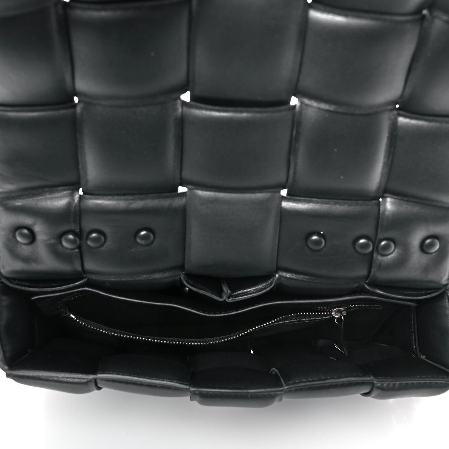 Lambskin Maxi Intreccio Padded Chain Cassette Crossbody Bag Black