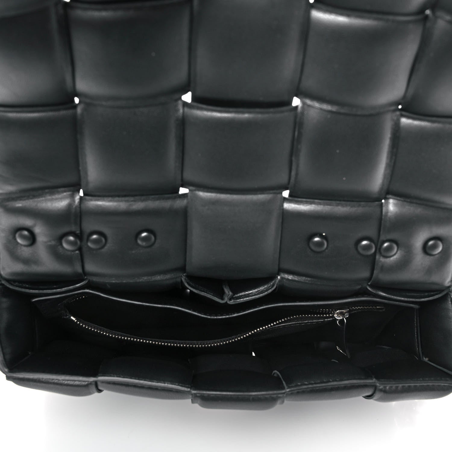 Bottega Veneta Lambskin Maxi Intreccio Padded Chain Cassette Crossbody Bag Black 5 of 10