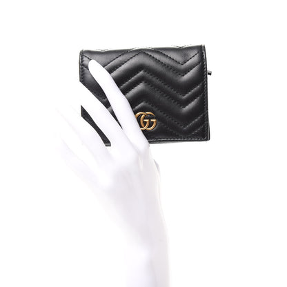 Gucci Calfskin Matelasse GG Marmont Card Case Wallet Black 2 of 6