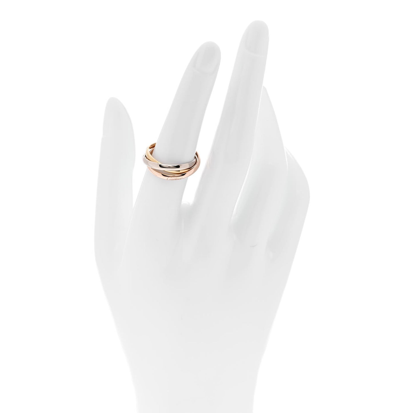 18K Pink Yellow White Gold Small Trinity Ring 53 6.5