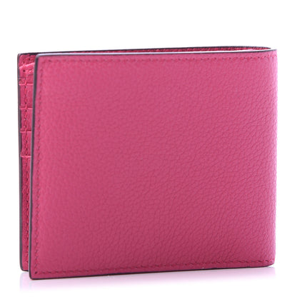 Gucci Grained Calfskin Logo Bi-Fold Wallet Box Pink Green 3 of 7