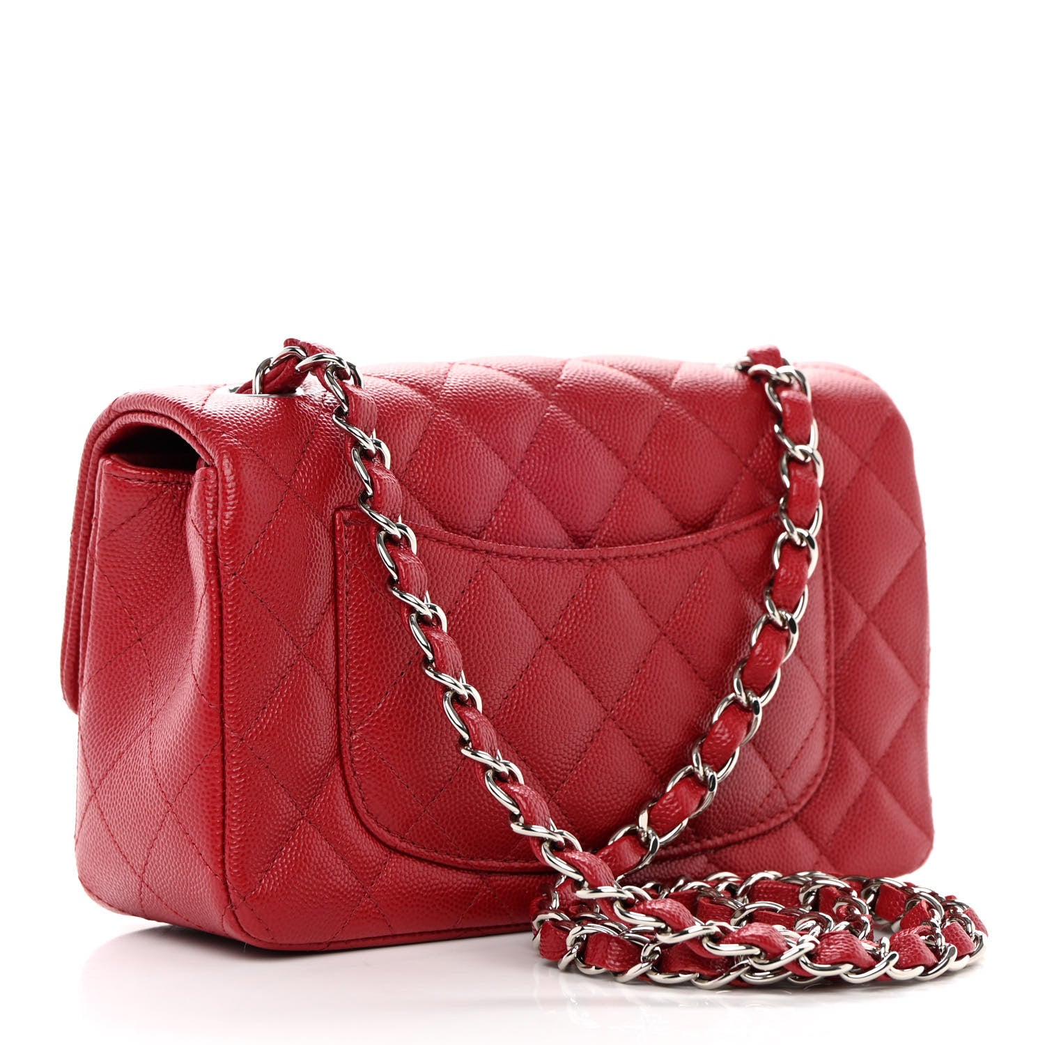 Chanel Caviar Quilted Mini Rectangular Flap Red 3 of 12