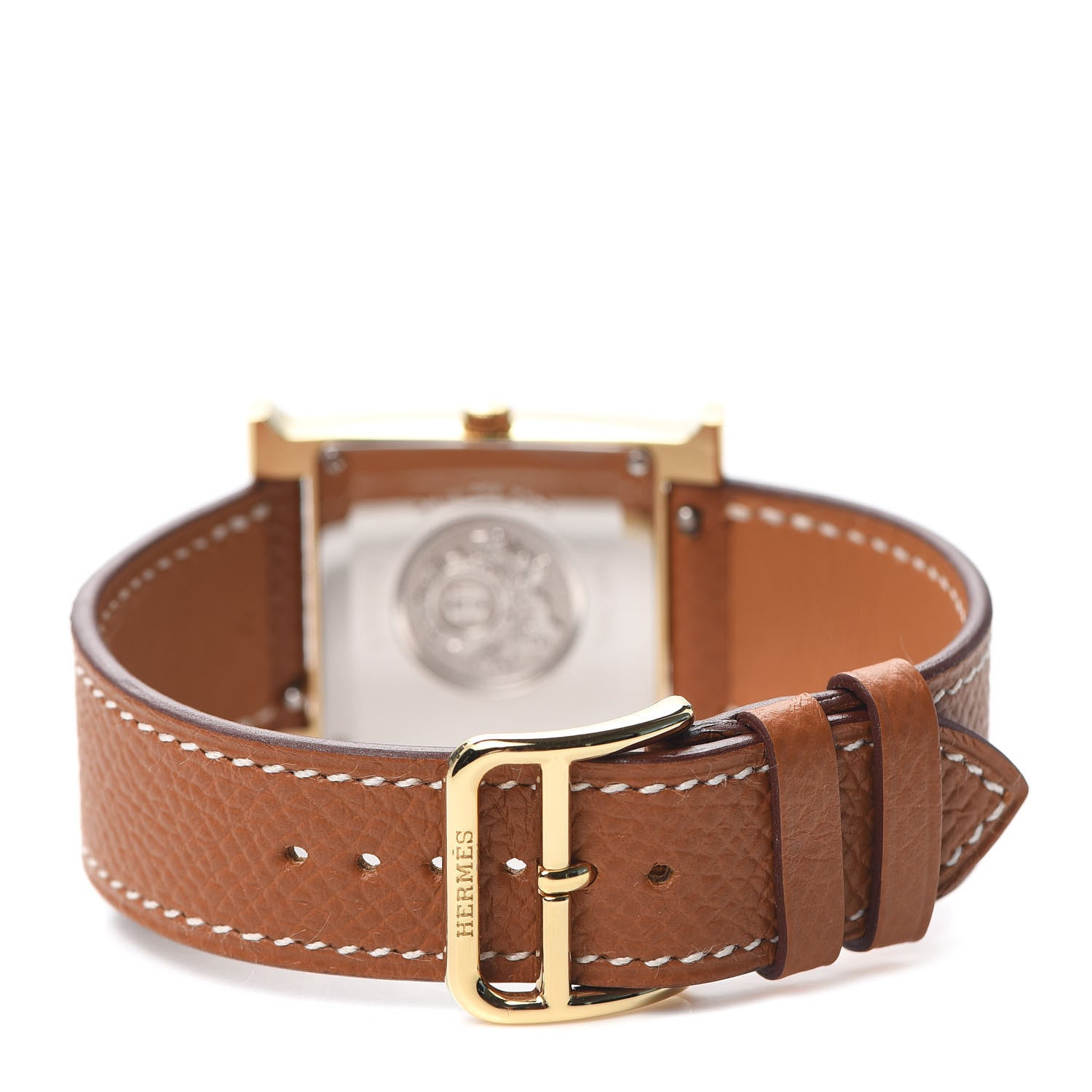 Hermes Stainless Steel Epsom 26mm Heure H Hour Quartz Watch Gold 3 of 5