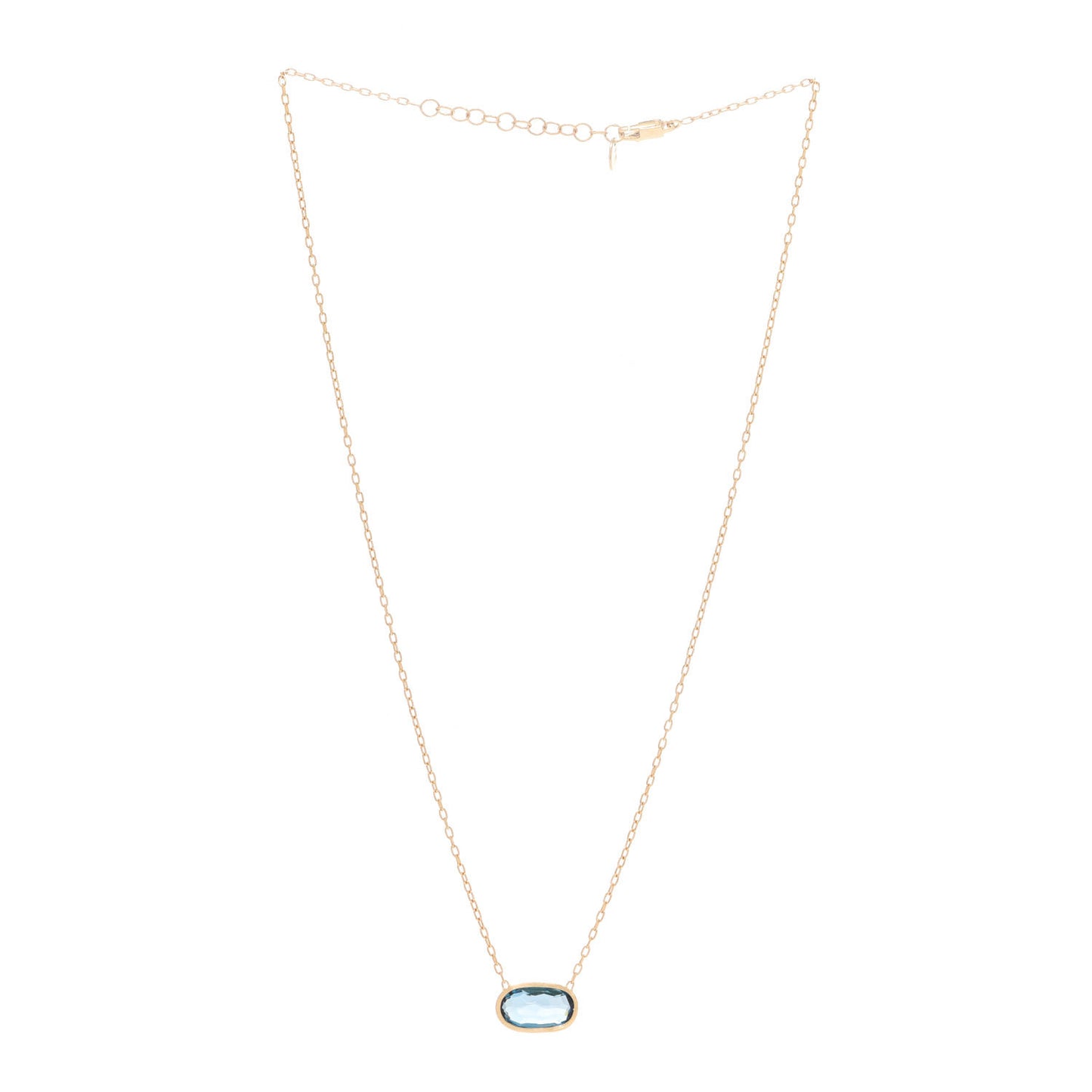 18K Yellow Gold London Blue Topaz Delicati Pendant Necklace