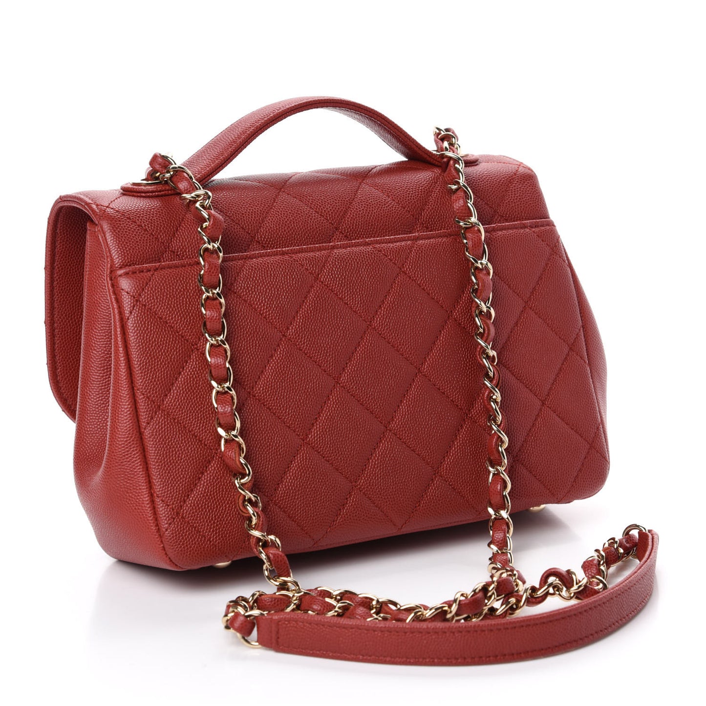 Caviar Quilted Medium Business Affinity Flap Red