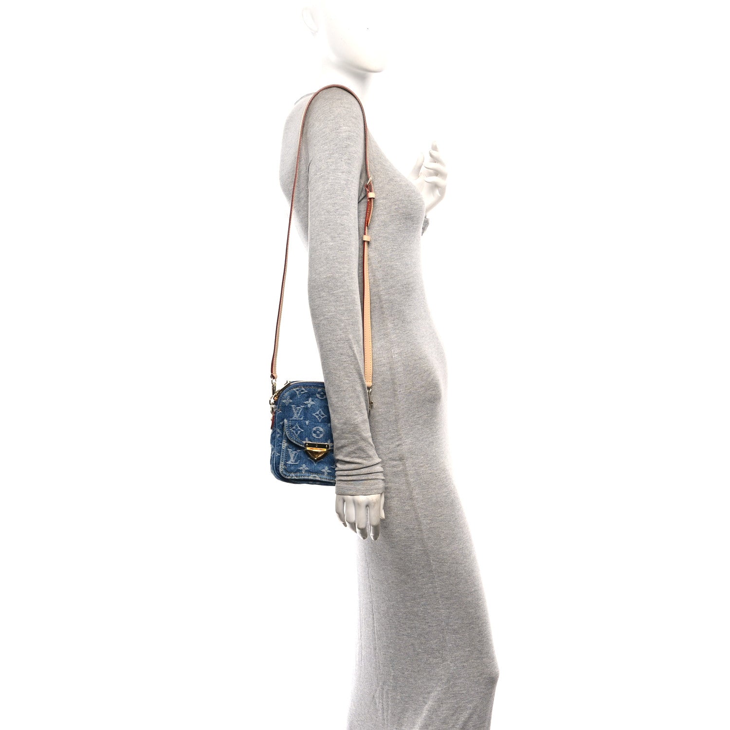 Louis Vuitton Denim Fairfax Pochette Blue 2 of 9