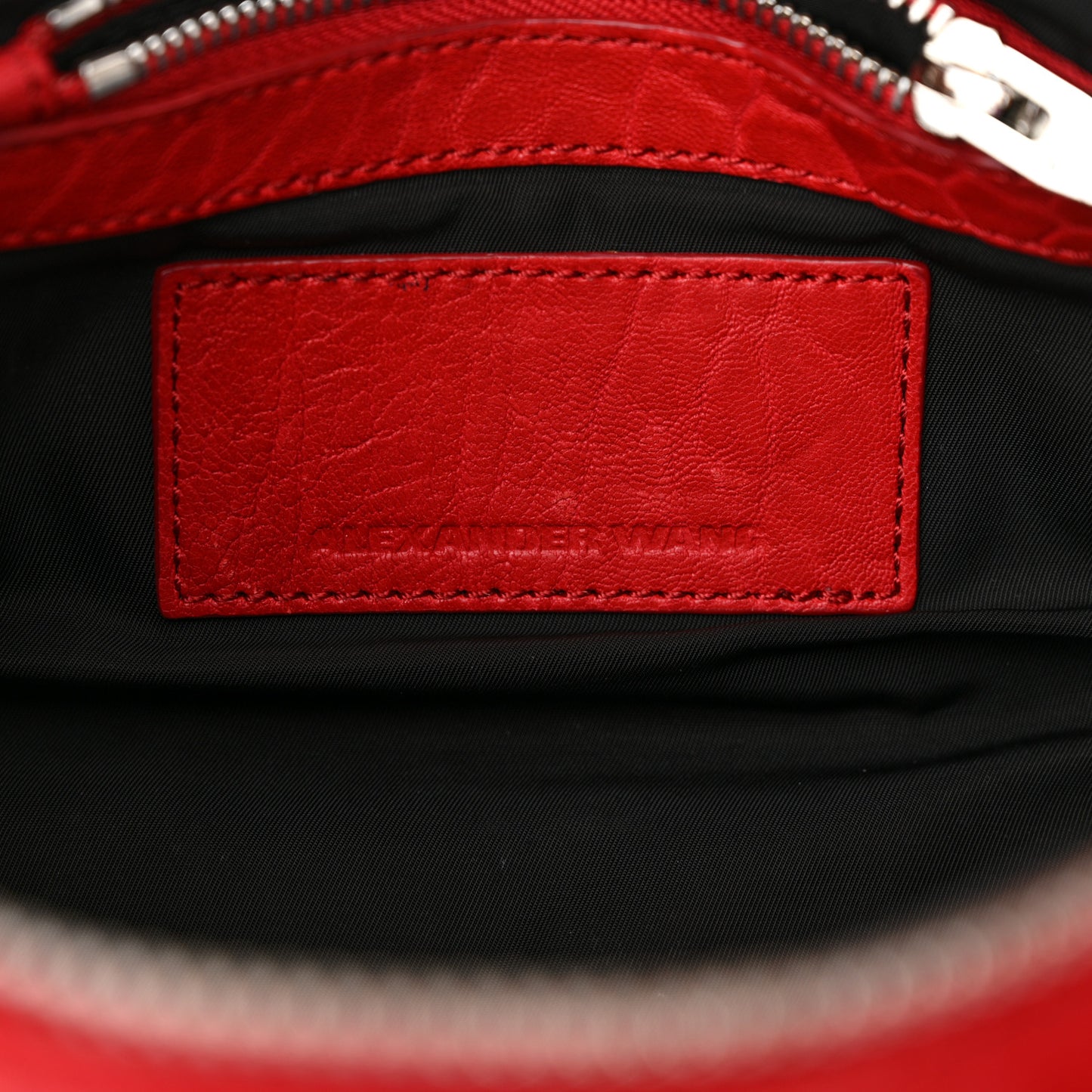 Pebbled Lambskin Mini Rockie Red Rhodium Hardware