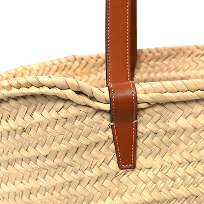 Celine Raffia Calfskin Triomphe Medium Panier Tan 10 of 10