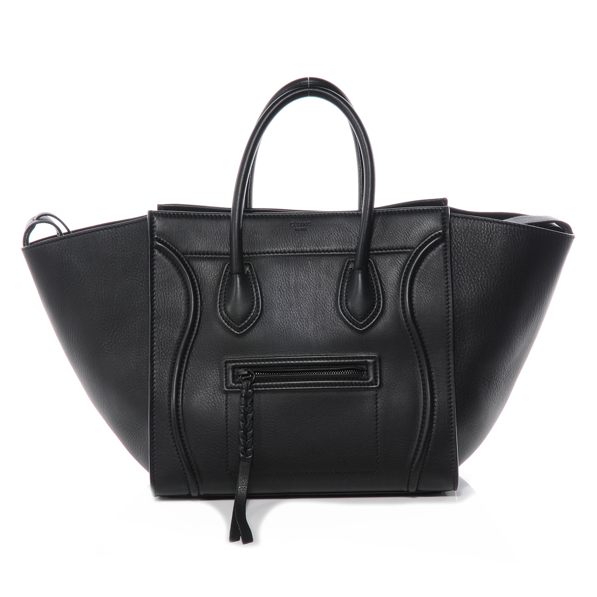 Celine Calfskin Medium Phantom Luggage Black 1 of 8