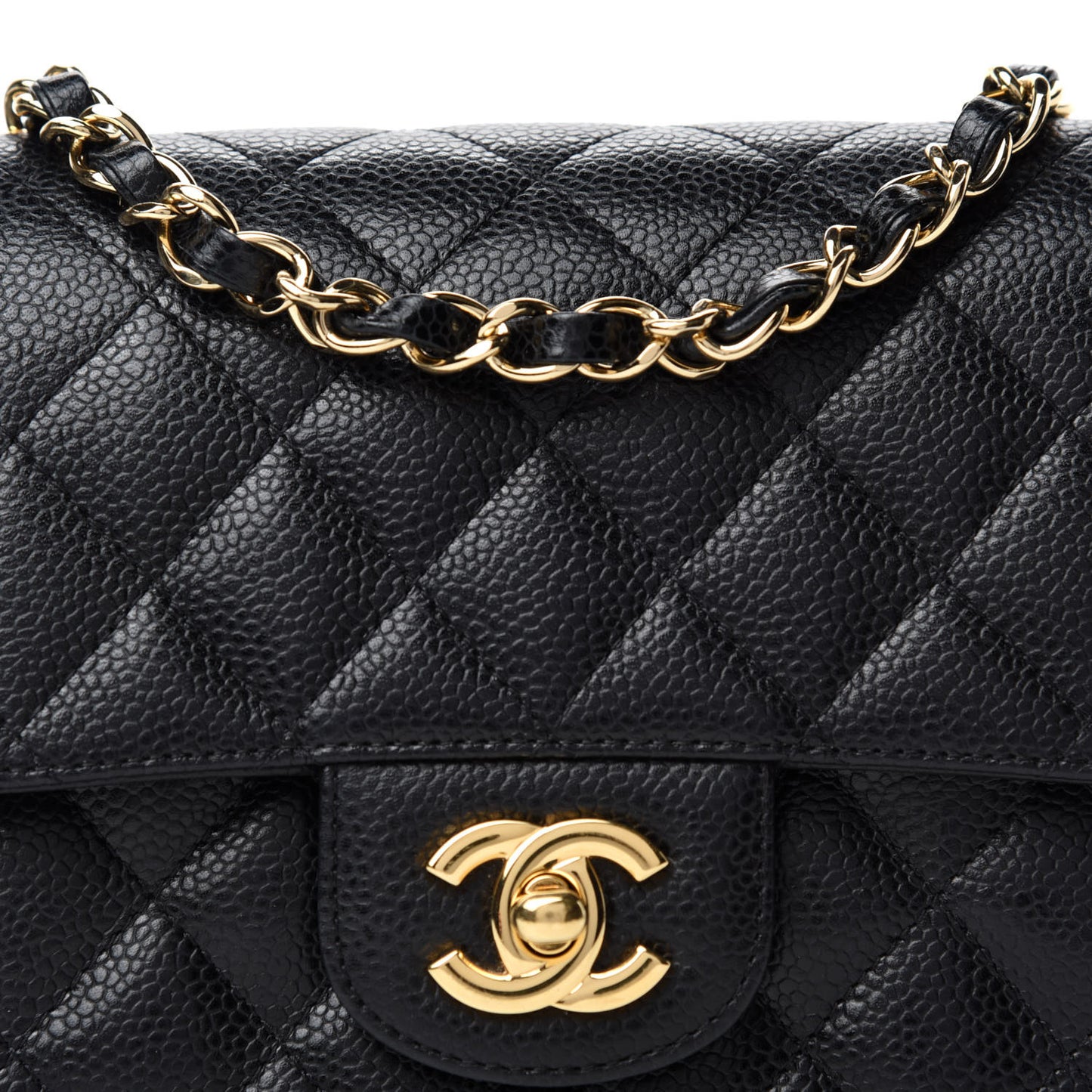 Caviar Quilted Mini Square Flap Black