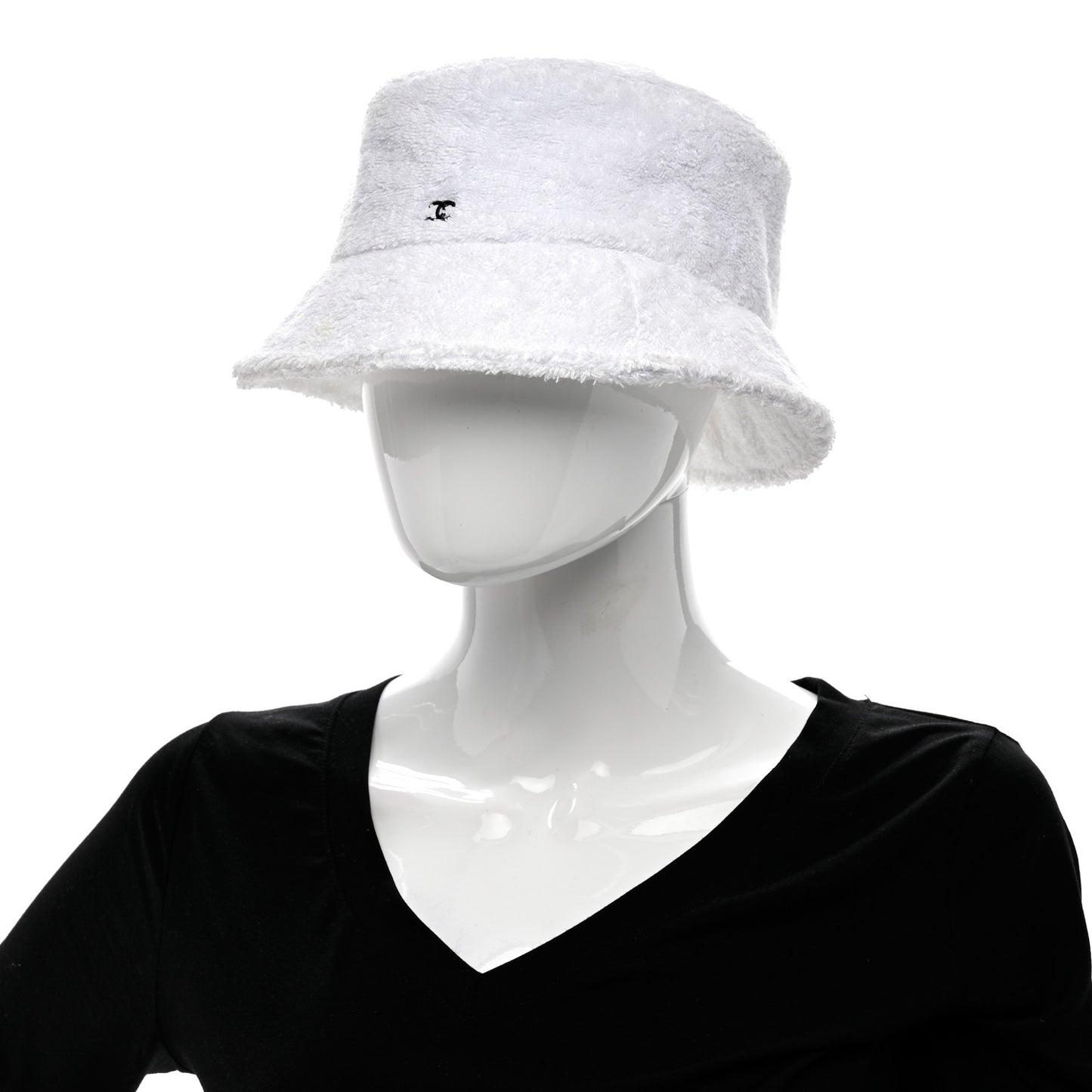 Terry Cloth CC Bucket Hat M White